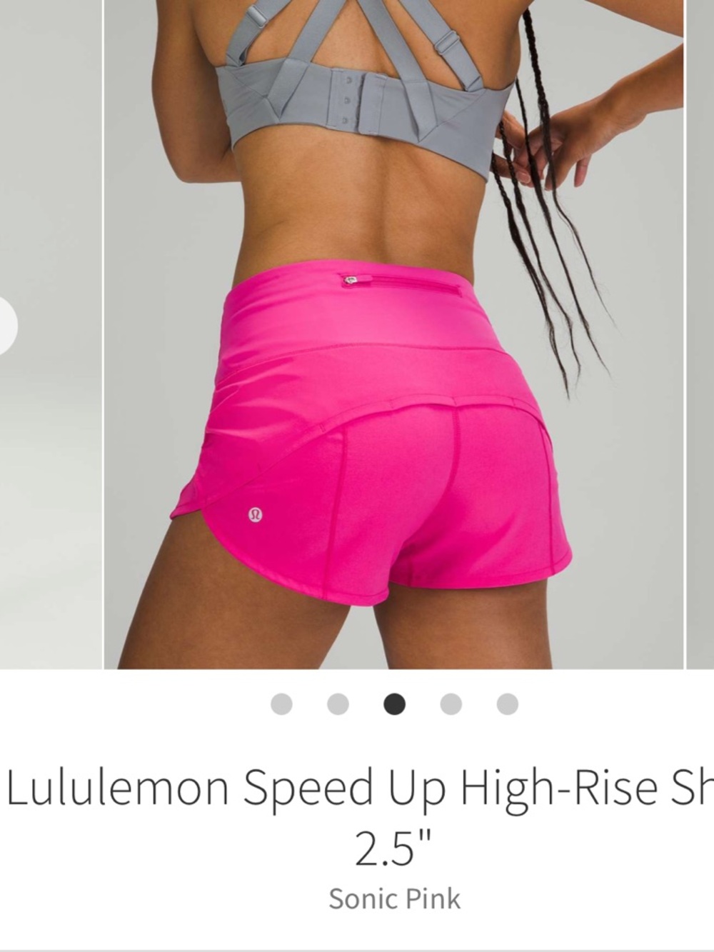 Lululemon Speed Up High Rise Shorts 2.5” Sonic Pink Sz 4 - Picture 2 of 9